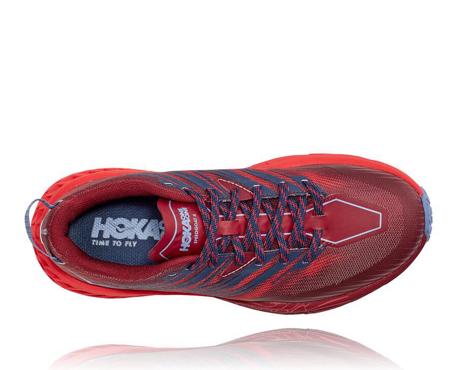 Trail Shoes Womens - Hoka One One Speedgoat 4 - Red - NTRQLWS-60